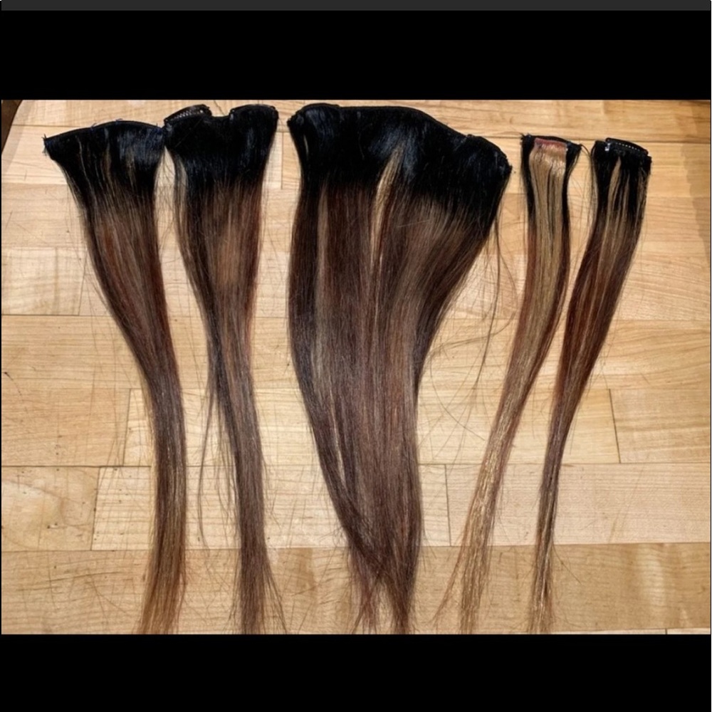 Black & Mixed Brown Balayage Extensions